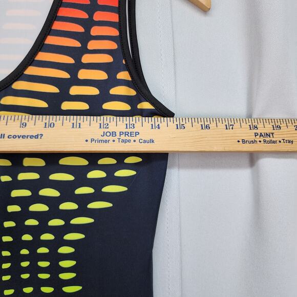 Y2K Bodycon Dress JR Medium Black Rainbow Dashes Dots Stretch Sexy Party Clubwea - Picture 12 of 15